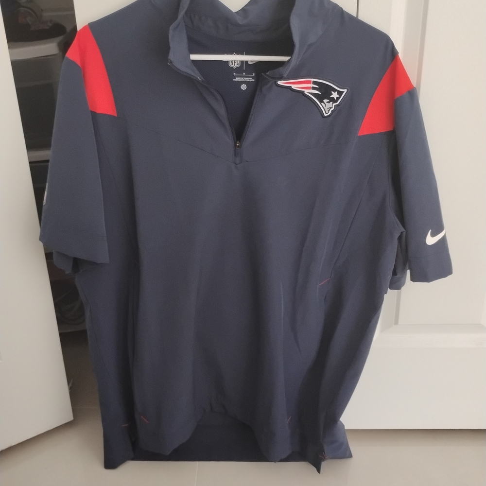 Nike Dark Blue and Red Quarter-Zip Shirt